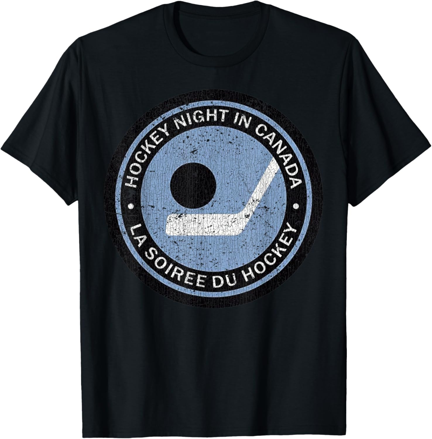 Vintage Hockey Night in Canada Hockey Player Classic Team T-Shirt - T-Shirt | Black