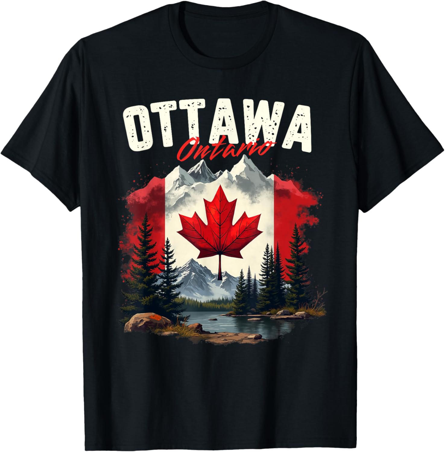 Ottawa Ontario Canada Vacation Travel Souvenir T-Shirt - T-Shirt | Black
