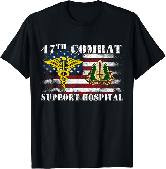 47th Combat Support Hospital Veterans Day Vintage Gifts T-Shirt - T-Shirt | Black