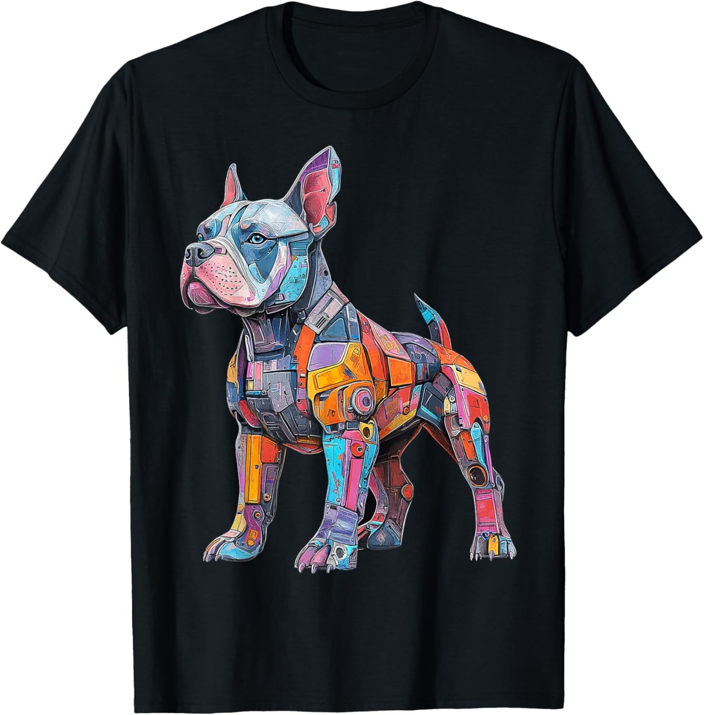 American Bully Dog Motif Pet Artwork Colorful American Bully Women Kids T-Shirt - T-Shirt | Black