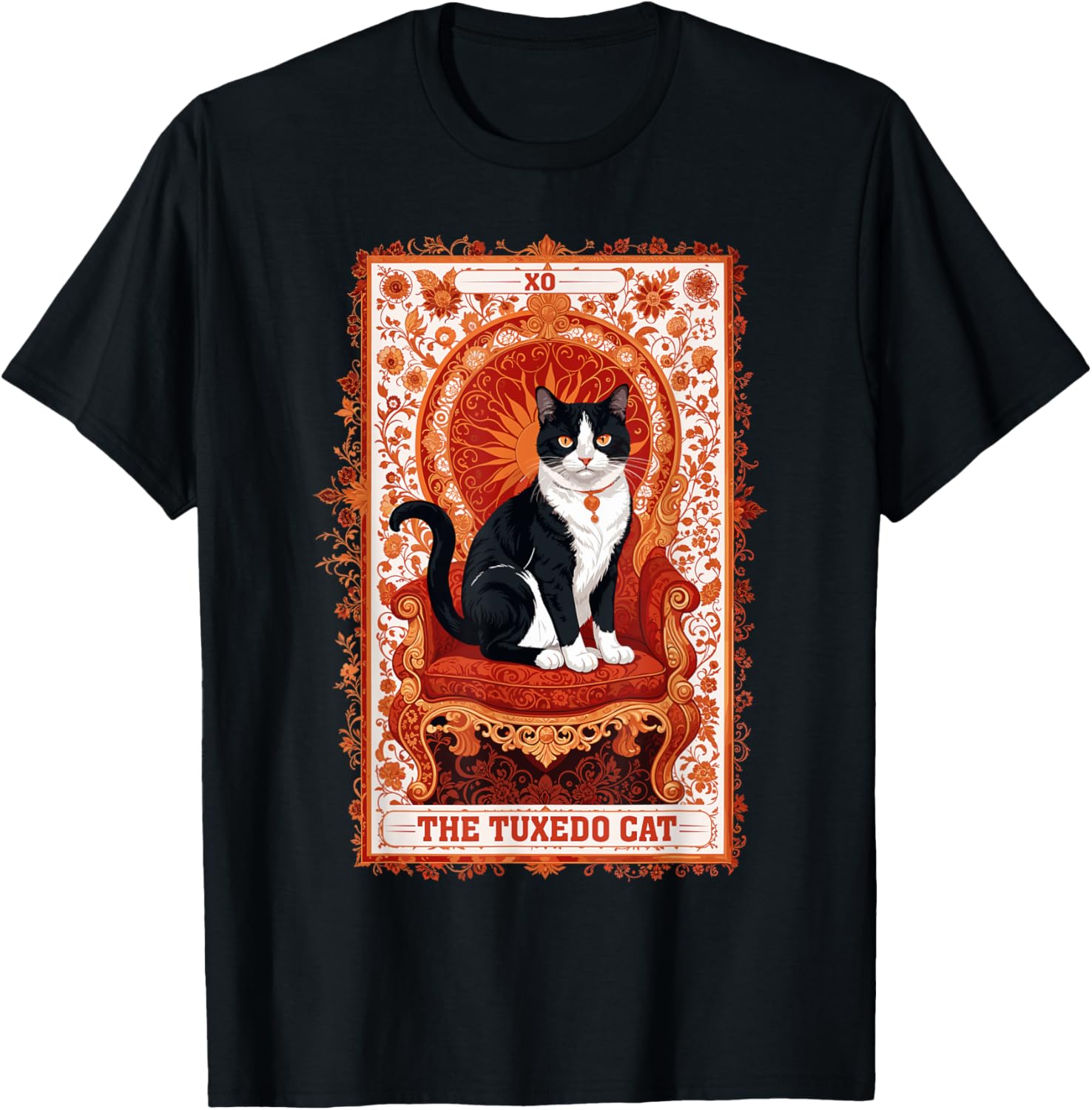 Tuxedo Cat Tarot Card Shirt Funny Tarot Reading Cat Lover Women Kids T-Shirt - T-Shirt | Black