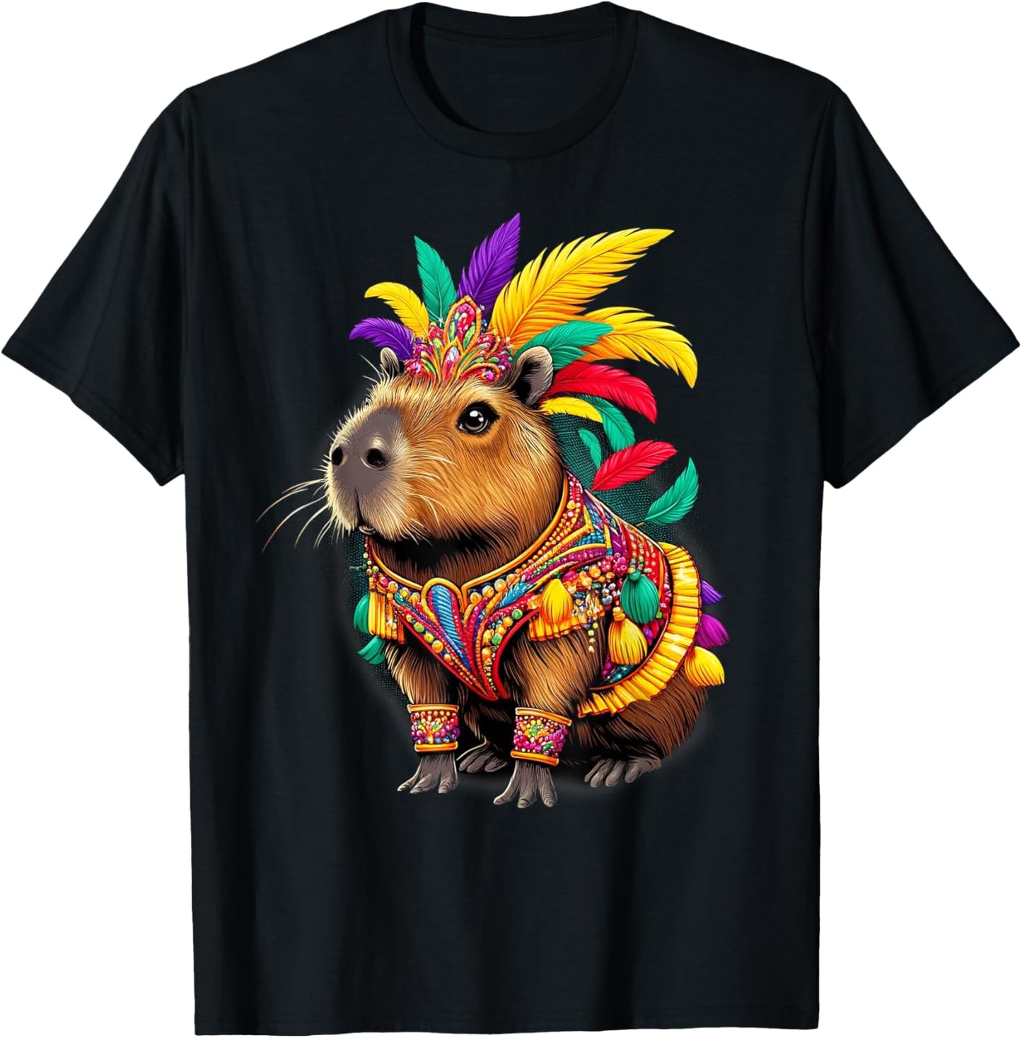 Funny Capybara Carnival Dress Brazil Heritage Latina T-Shirt - T-Shirt | Black