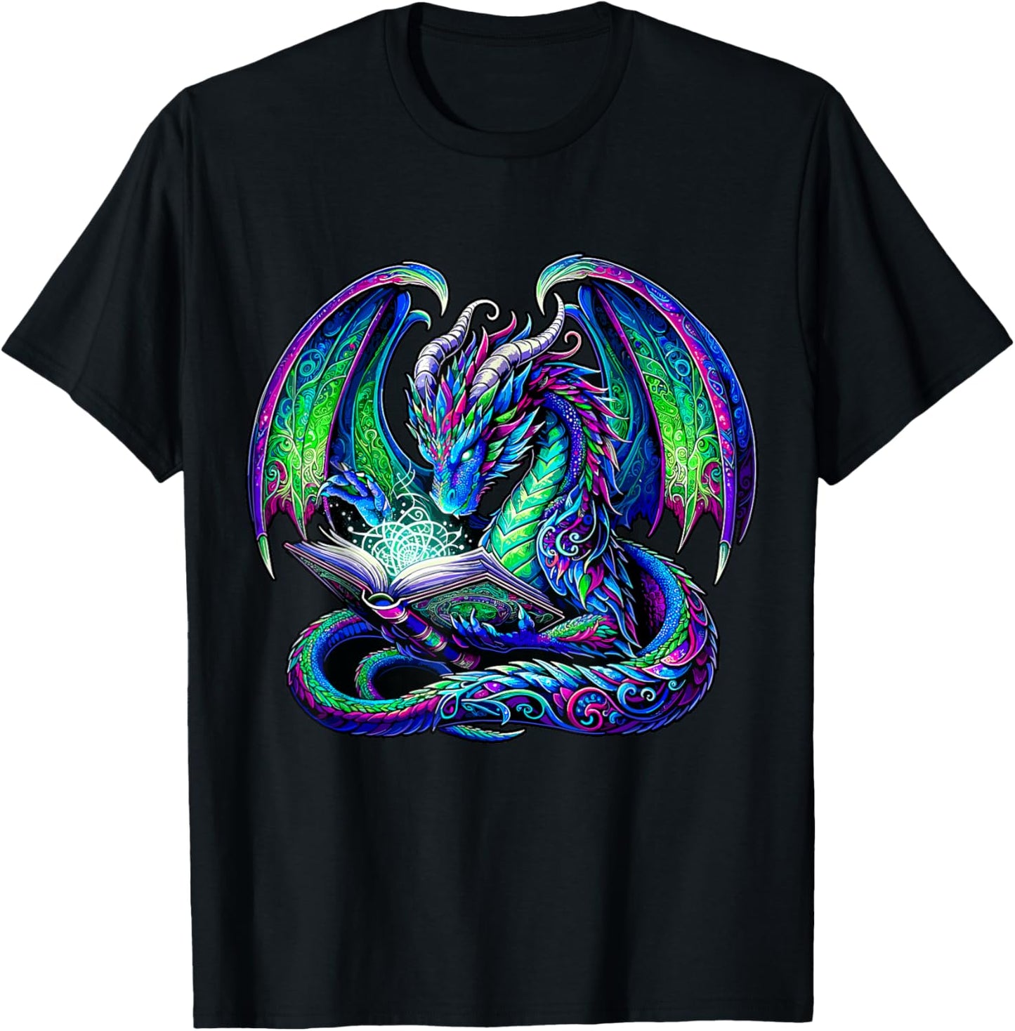 Book Dragon Reading lover T-Shirt - T-Shirt | Black
