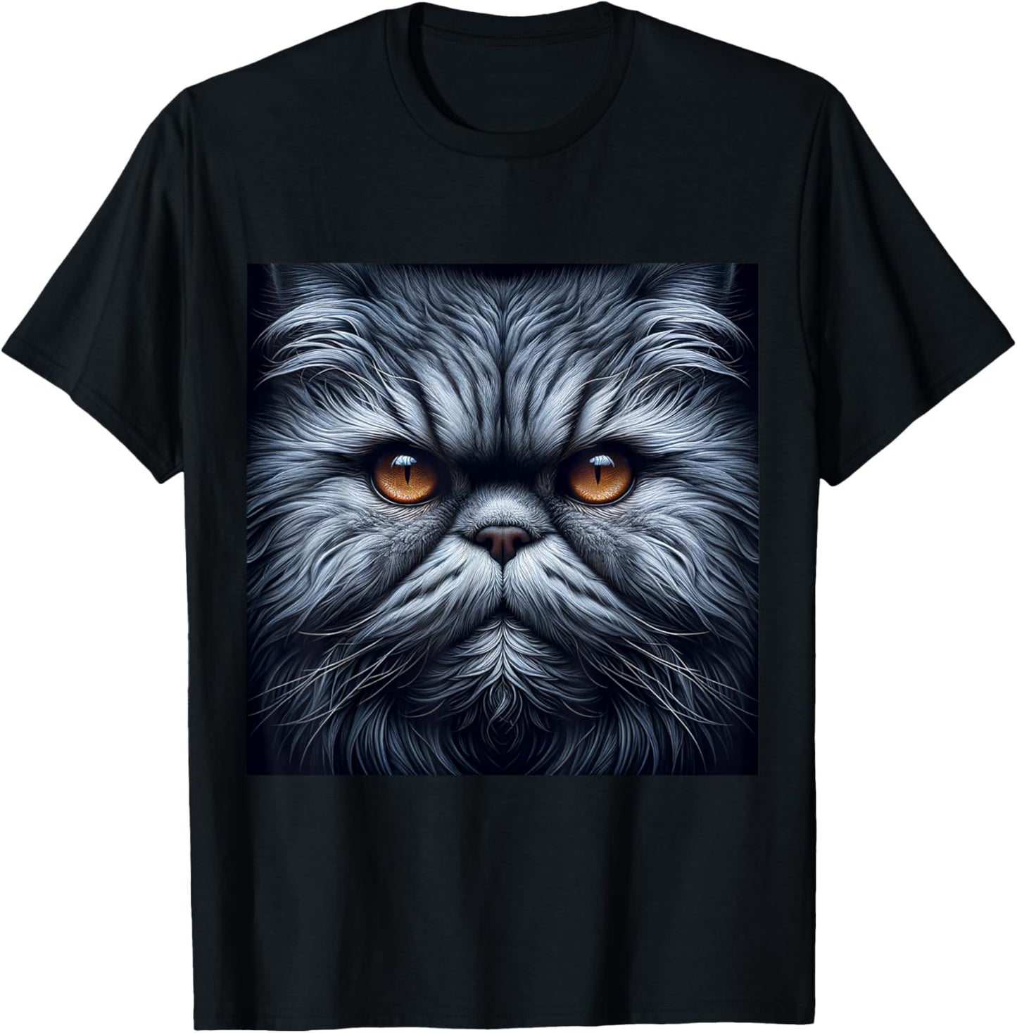 Persian Cat Shirt Cat Face Cute Cat Lover Cat Mom Dad T-Shirt - T-Shirt | Black