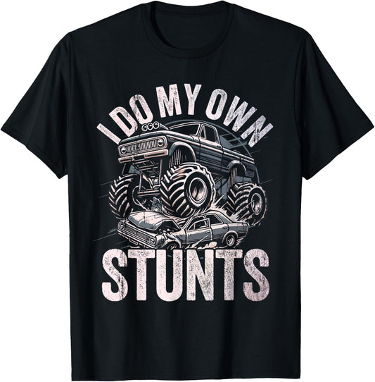 I do my own stunts Funny Monster truck kids T-Shirt - T-Shirt | Black