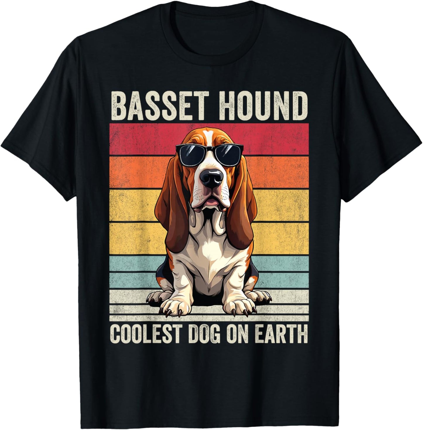 Basset Hound Coolest Dog On Earth, Basset Hound T-Shirt - T-Shirt | Black