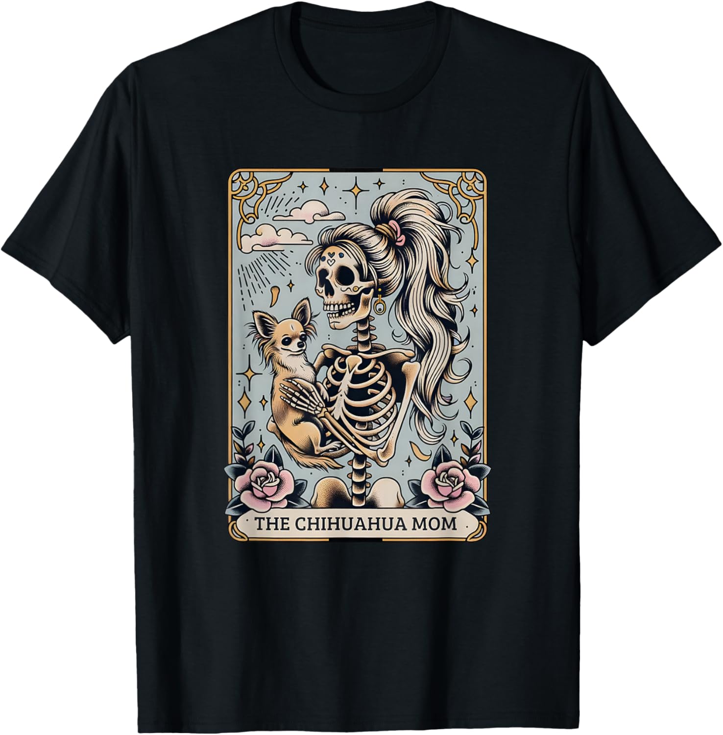 Funny Chihuahua Halloween, Dog Mama Halloween, Dog Mom T-Shirt - T-Shirt | Black