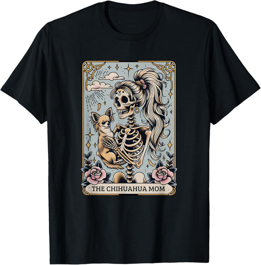 Funny Chihuahua Halloween, Dog Mama Halloween, Dog Mom T-Shirt - T-Shirt | Black