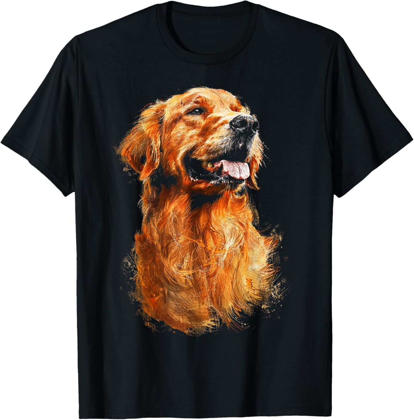 Golden Retriever Dog Graphic Pet Artwork Golden Retriever Men Women Kids T-Shirt - T-Shirt | Black