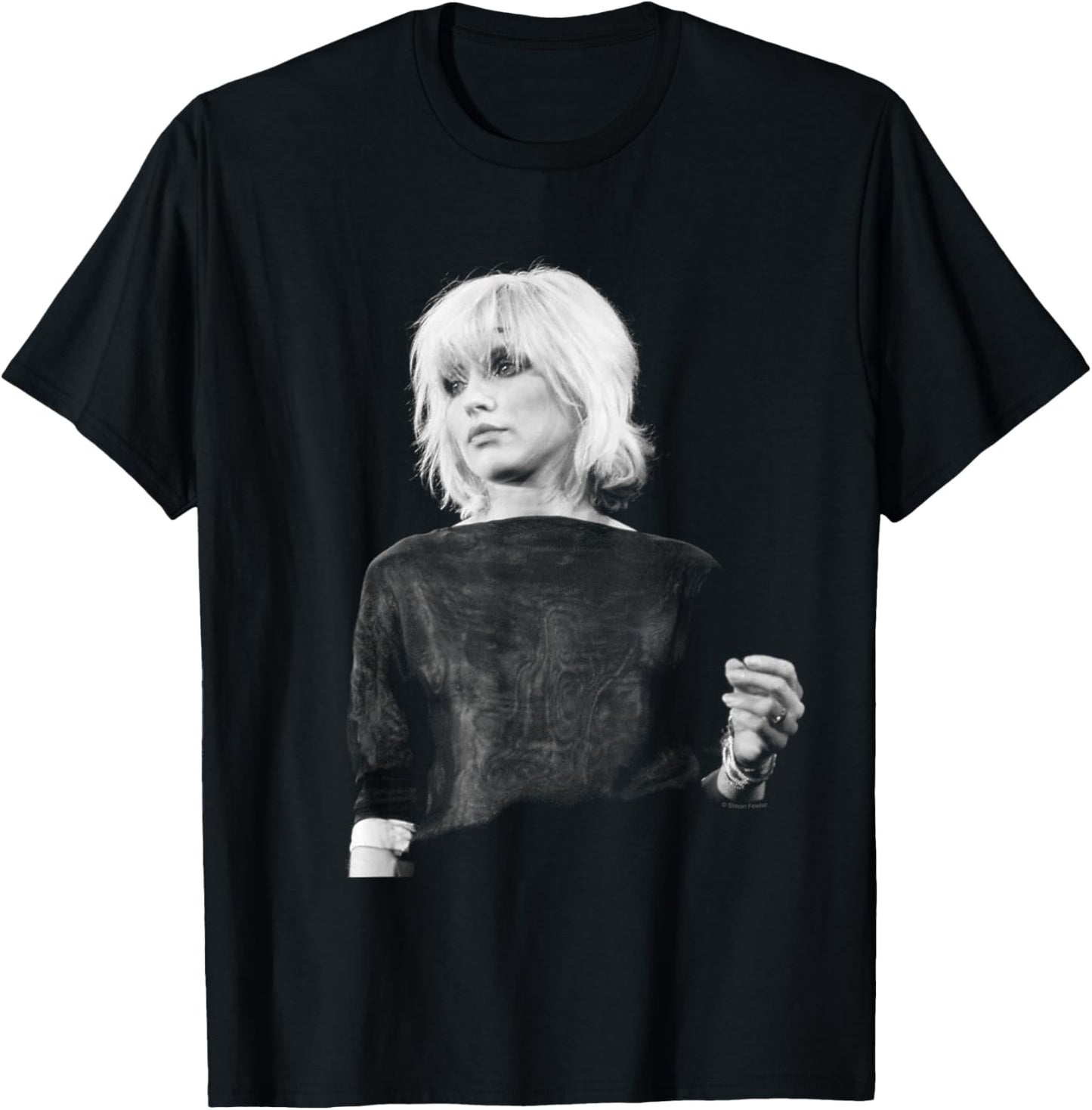 Blondie Debbie Harry On Stage by Simon Fowler T-Shirt - T-Shirt | Black