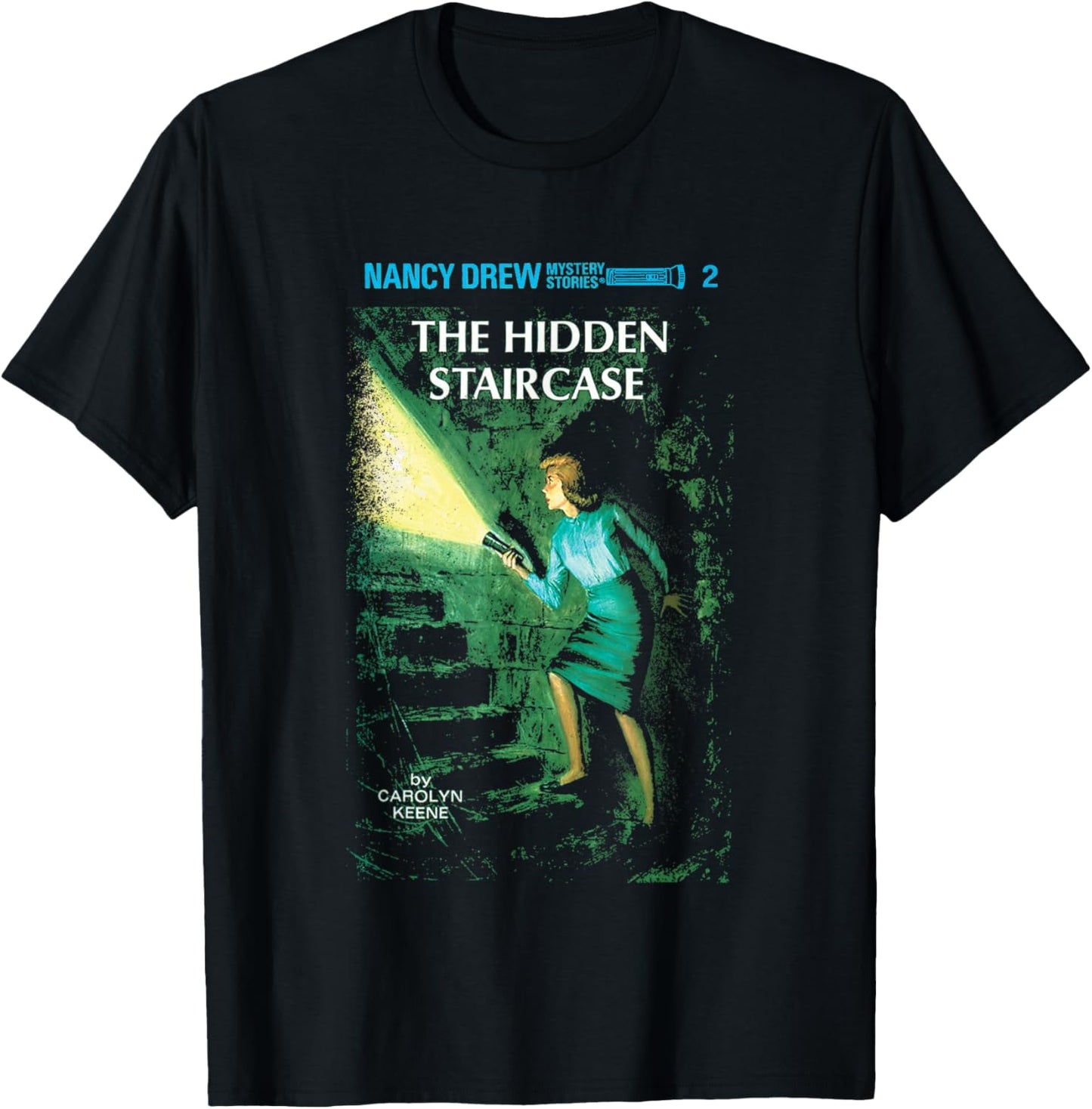 Nancy Drew The Hidden Staircase By Carolyn Keene Retro Logo T-Shirt - T-Shirt | Black