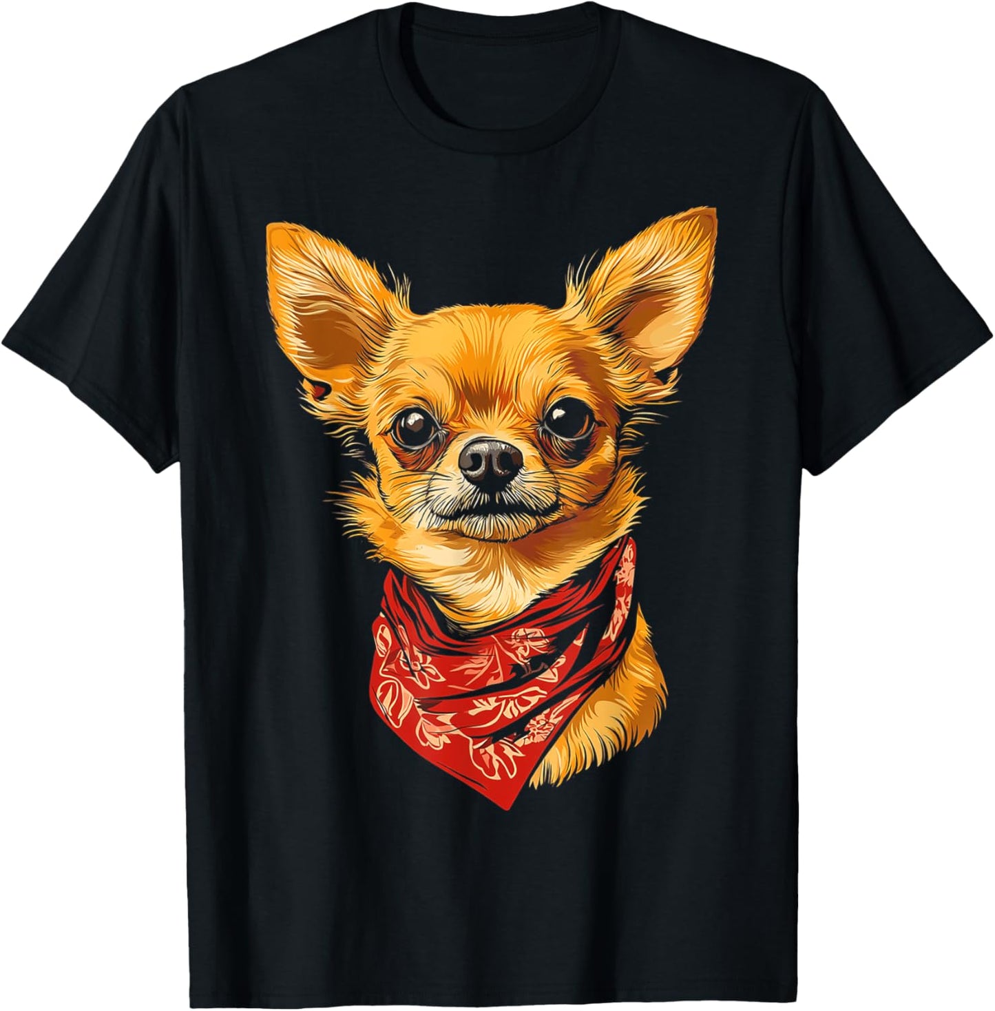 Chihuahua Dog Motif Pet Illustration Chihuahua T-Shirt - T-Shirt | Black