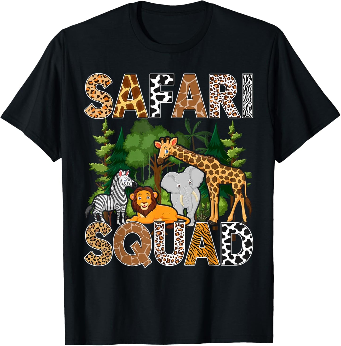 Safari Art Women Zoologist African Print Zoo Safari T-Shirt - T-Shirt | Black