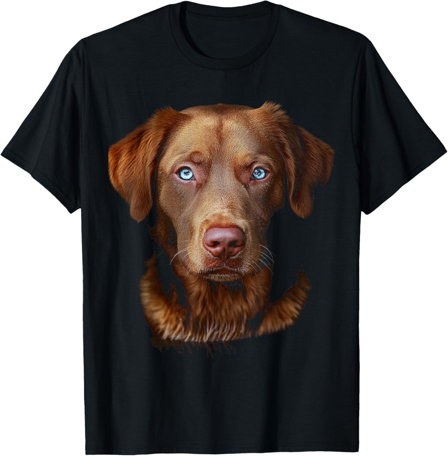 Chesapeake Bay Retriever Dog Motif Pet Art Blue Eyes Women Kids T-Shirt - T-Shirt | Black