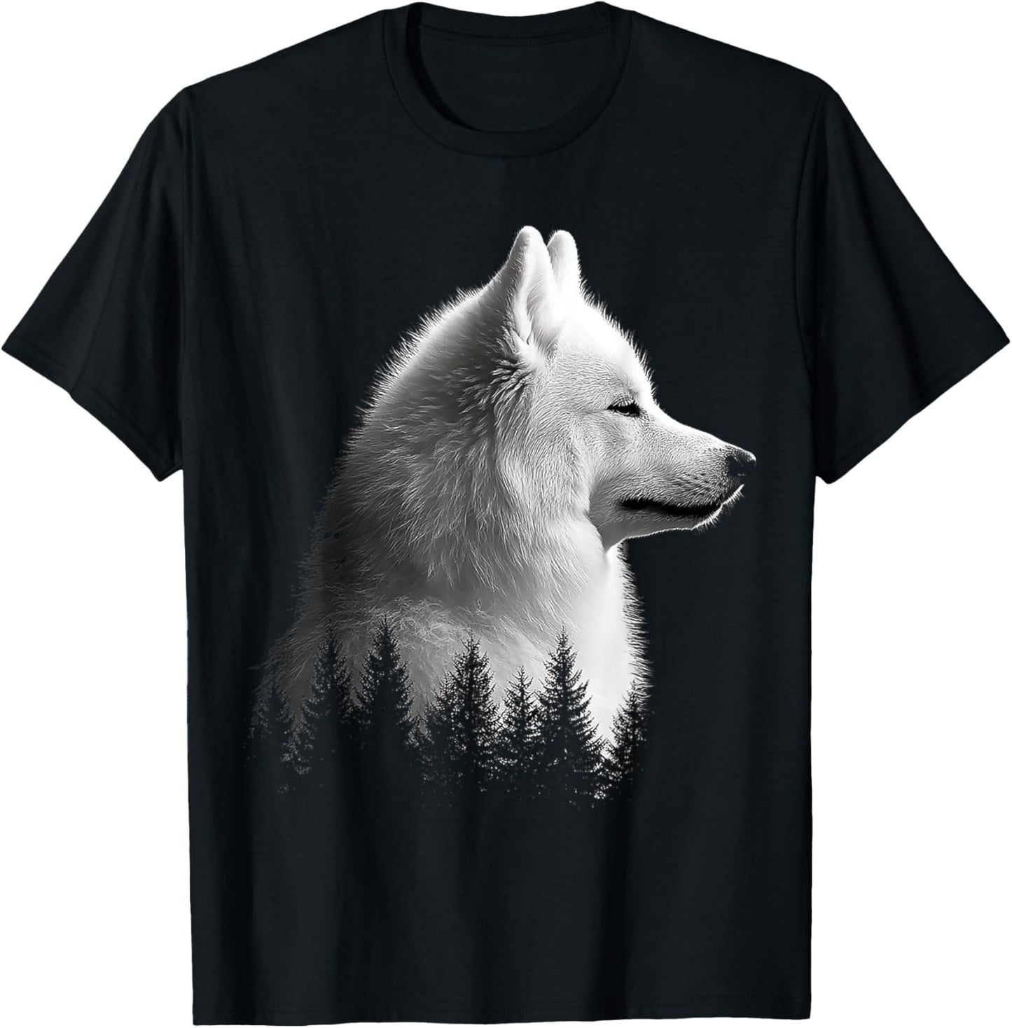 Samoyed Dog Graphic Pet Illustration Samoyed Men Women Kids T-Shirt - T-Shirt | Black