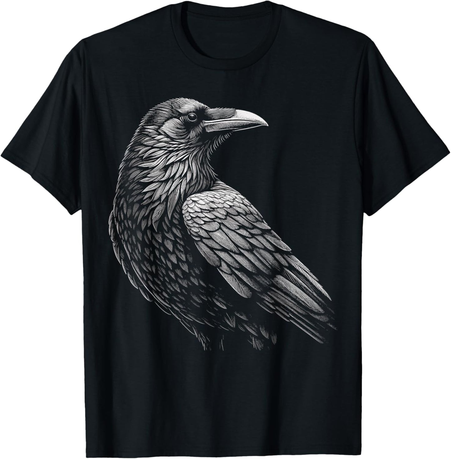 Beautiful Black Raven Crow Artwork T-Shirt - T-Shirt | Black