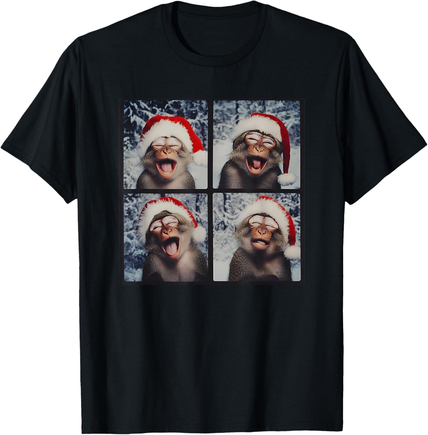 Christmas Chimp Men Kids Women Funny Monkey T-Shirt - T-Shirt | Black