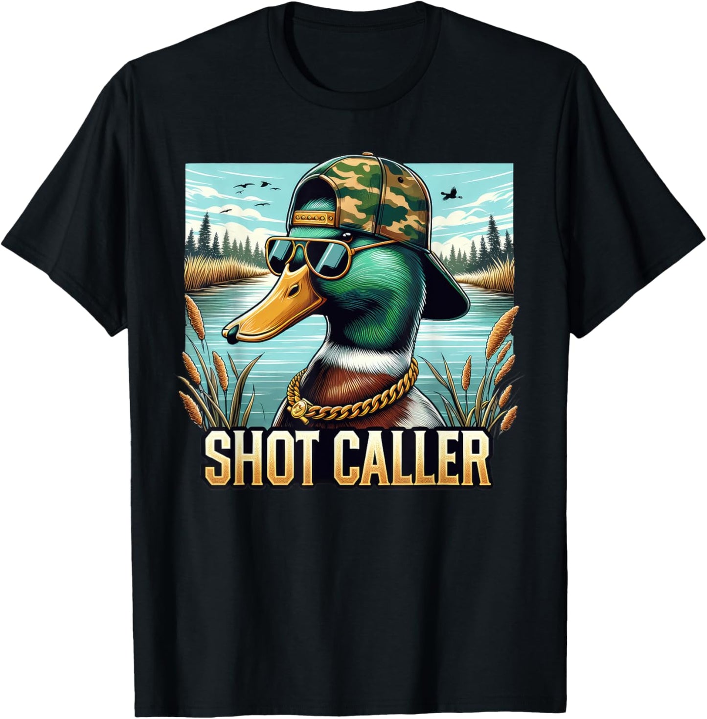 Shot-Caller Funny Duck Hunter Hunting Season Men Women T-Shirt - T-Shirt | Black