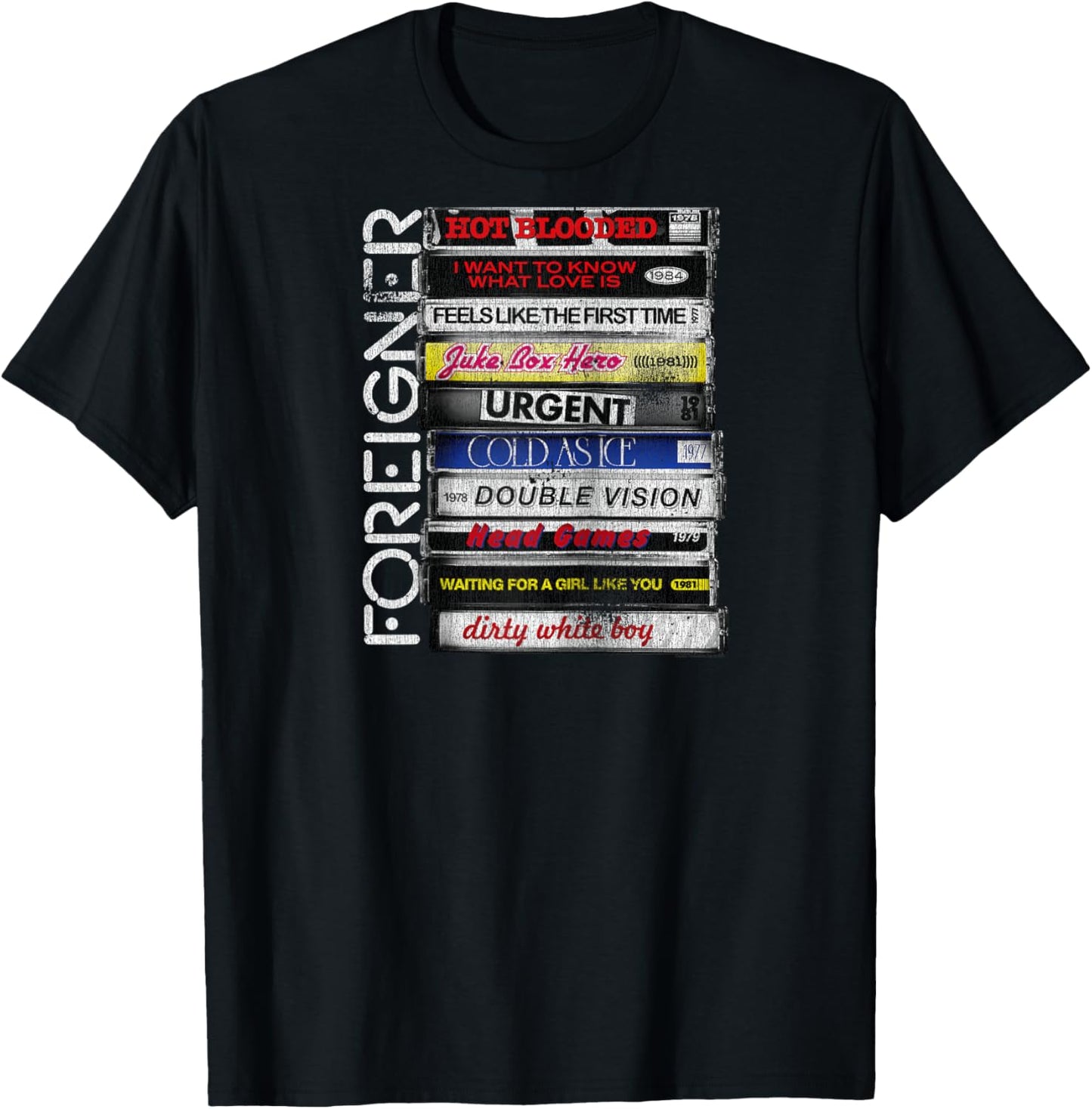 Foreigner Classic Hit Songs 80s Rock Band Raglan Baseball T-Shirt - T-Shirt | Black