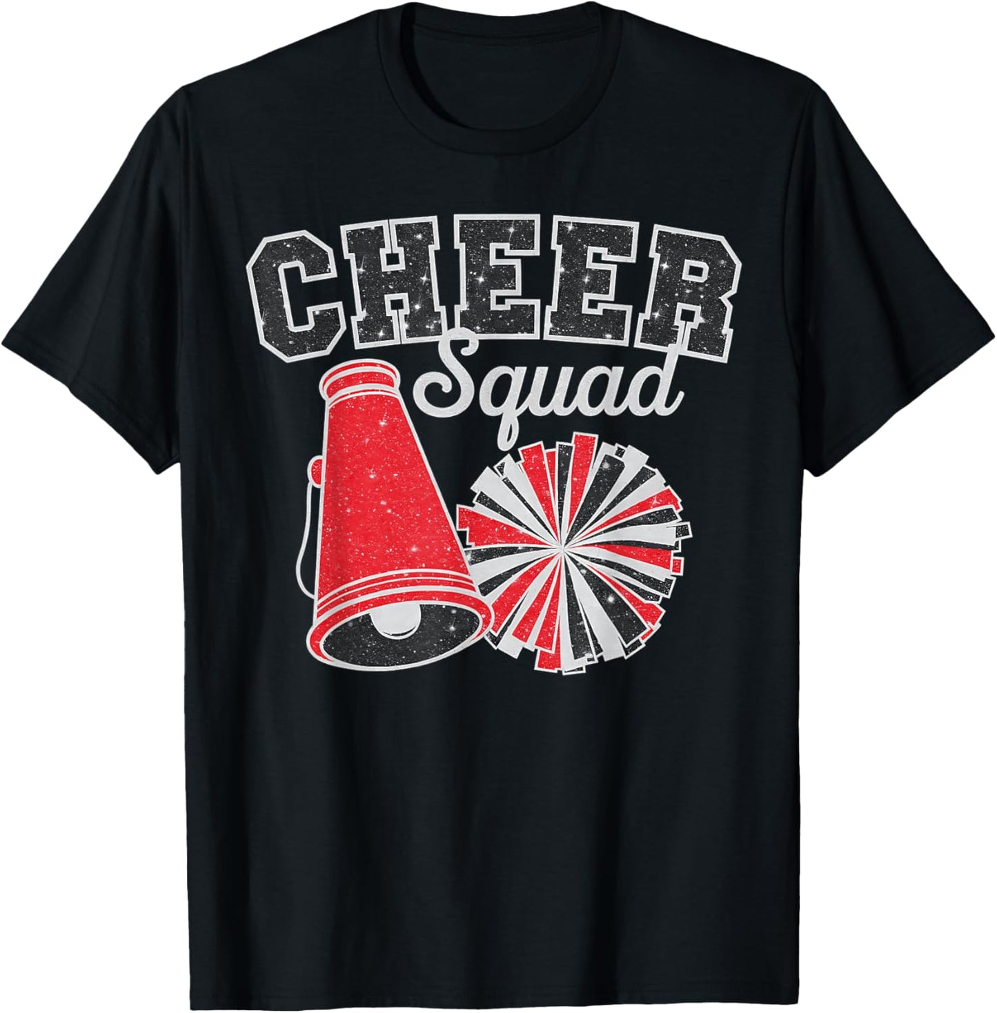Cheer Squad Funny Cheerleader Cheerleading Red Women Girl T-Shirt - T-Shirt | Black
