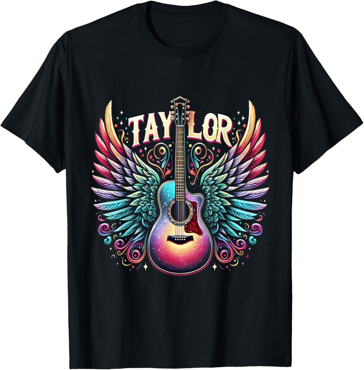 Girl Retro Taylor First Name Personalized Groovy 80's T-Shirt - T-Shirt | Black