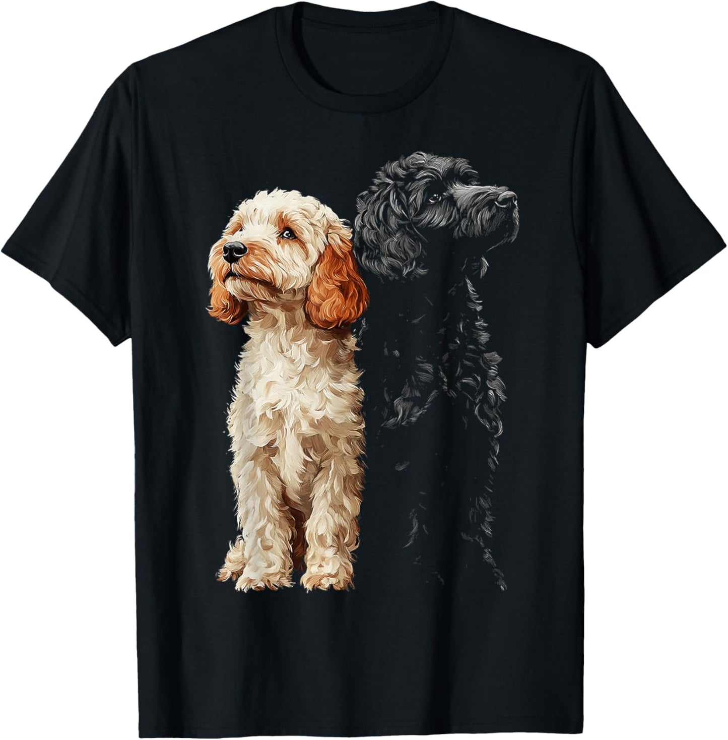 Labradoodle Dog Motif Pet Illustration Labradoodle Women Kids T-Shirt - T-Shirt | Black