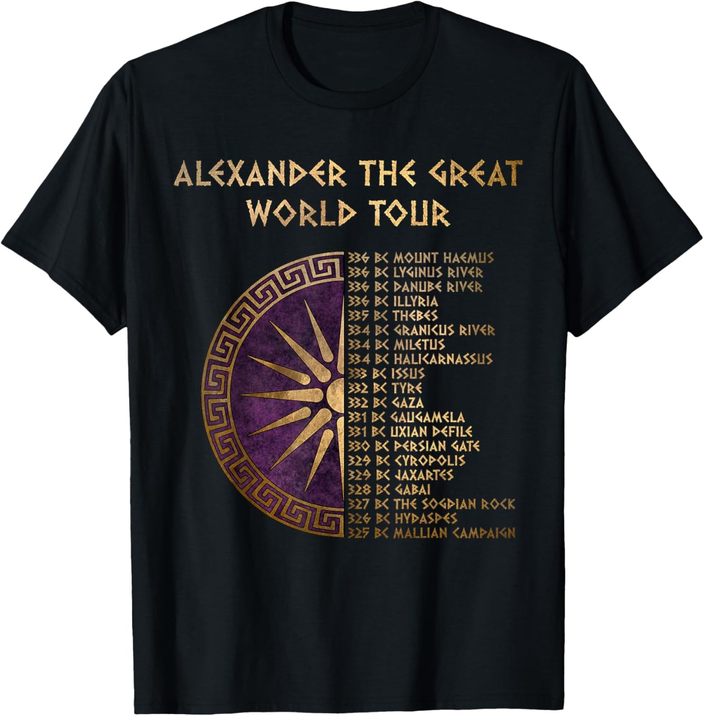 Alexander The Great: World Tour Through The Greek T-Shirt - T-Shirt | Black