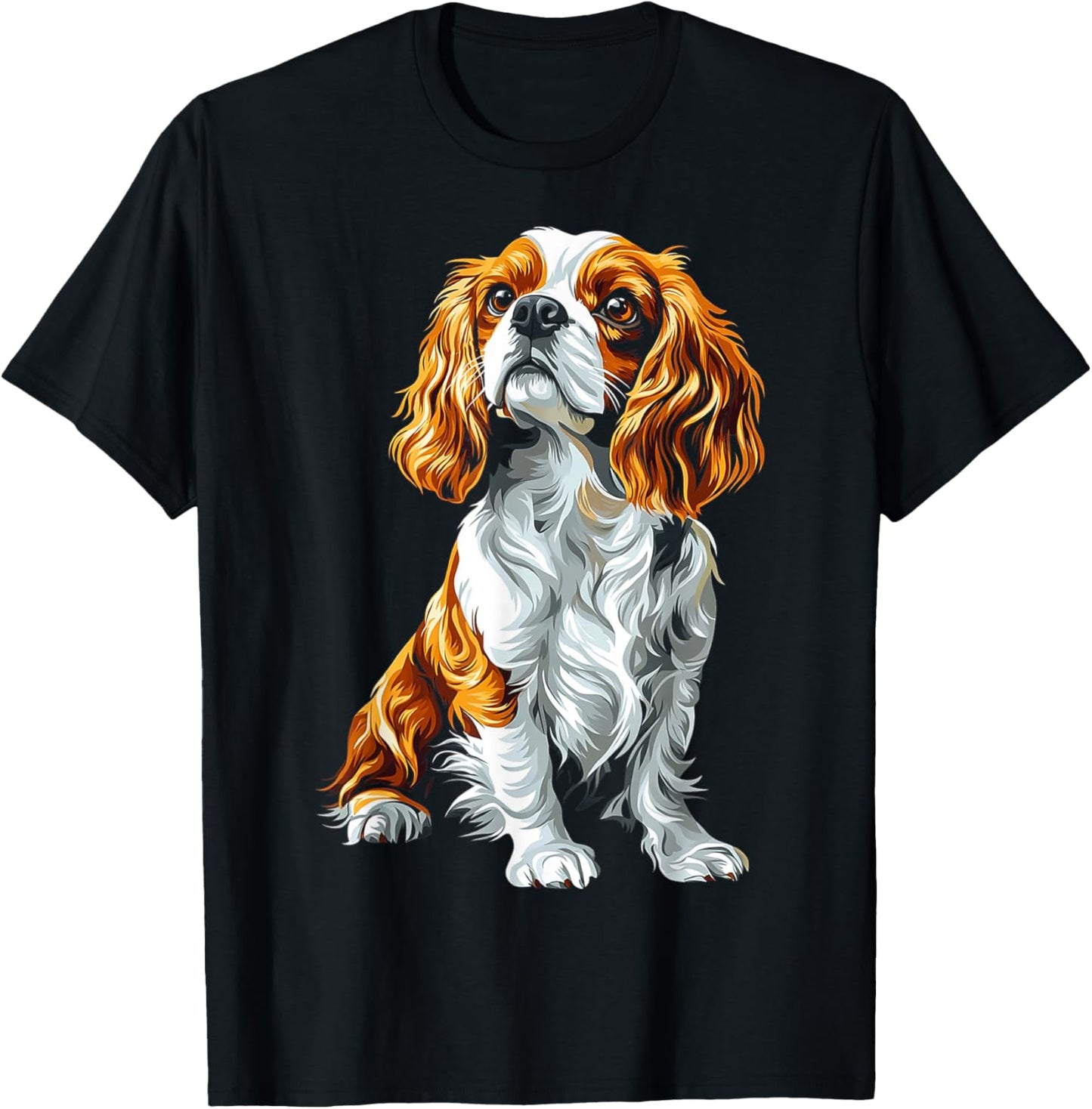 Cavalier King Charles Spaniel Dog Graphic Pet Artwork Men Women Kids T-Shirt - T-Shirt | Black