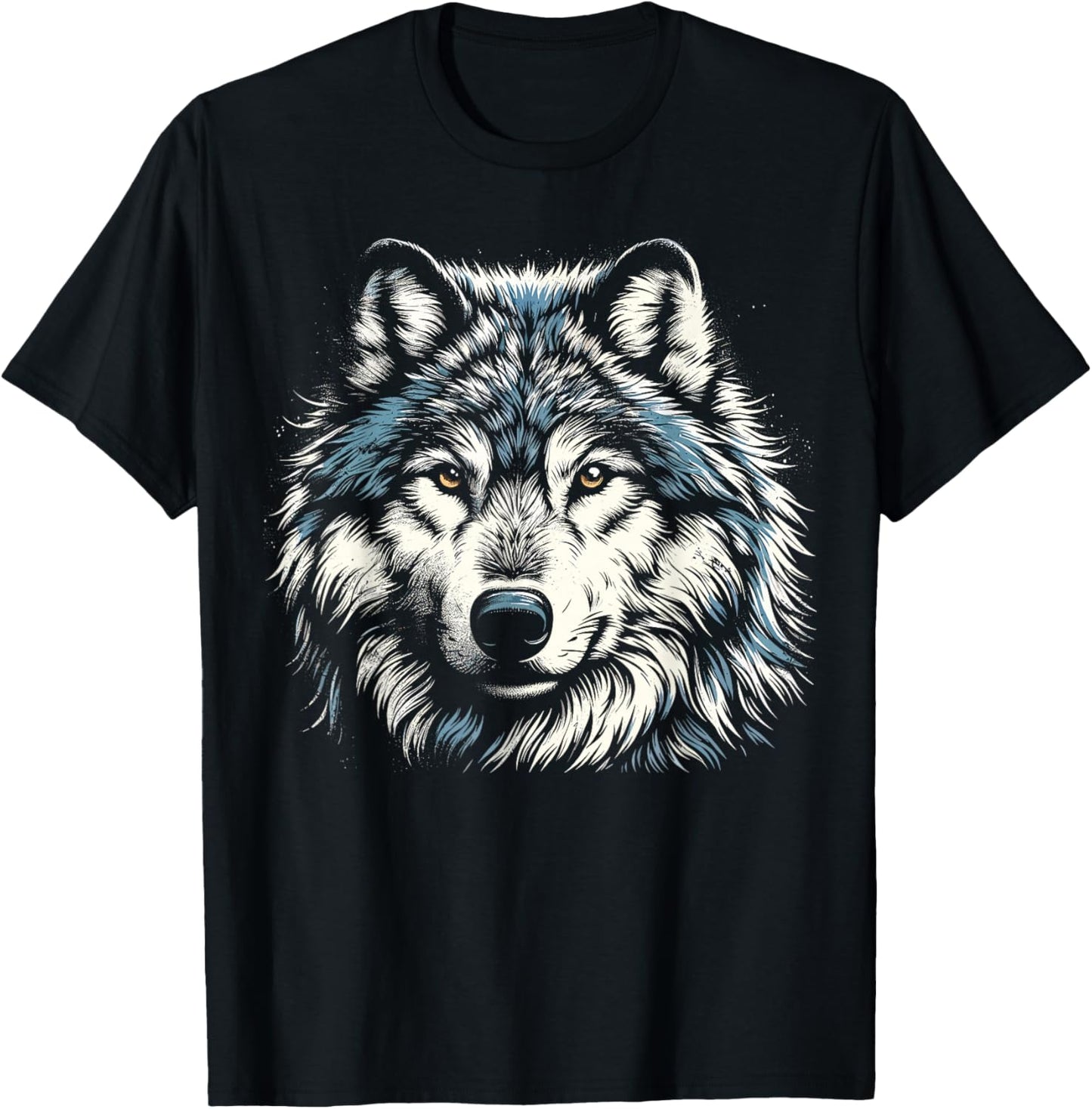 Timber Wolf Face Animal Wolf T-Shirt - T-Shirt | Black