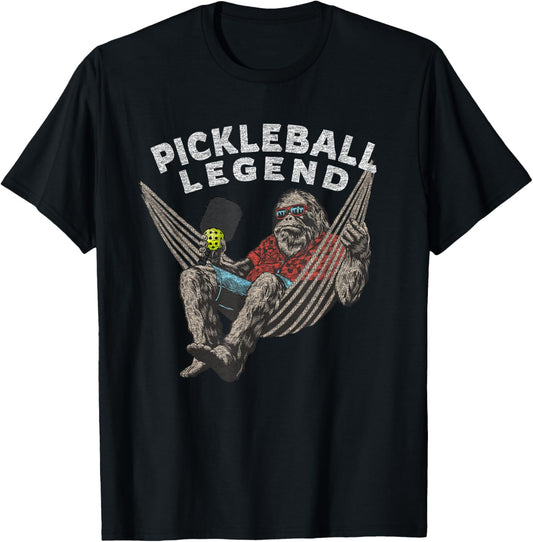Pickleball Legend Funny Saying Vintage Graphic T-Shirt - T-Shirt | Black