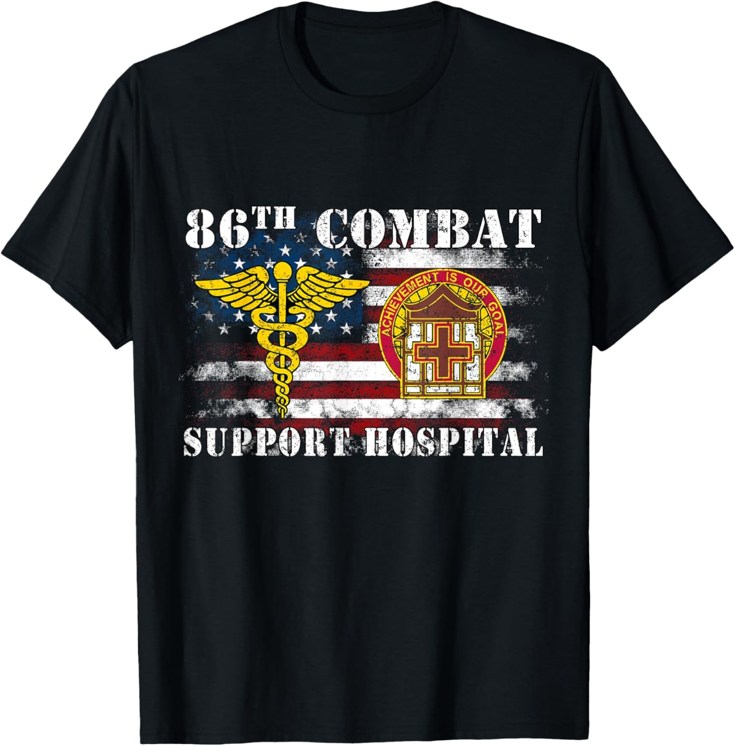 86th Combat Support Hospital Veterans Day Vintage Gifts T-Shirt - T-Shirt | Black