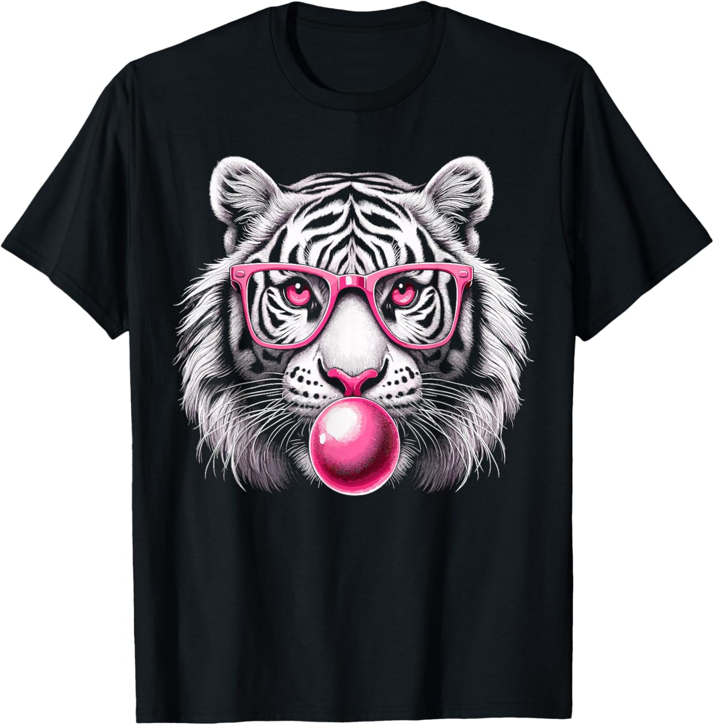 Tiger Wild Animal Cute Tiger T-Shirt - T-Shirt | Black