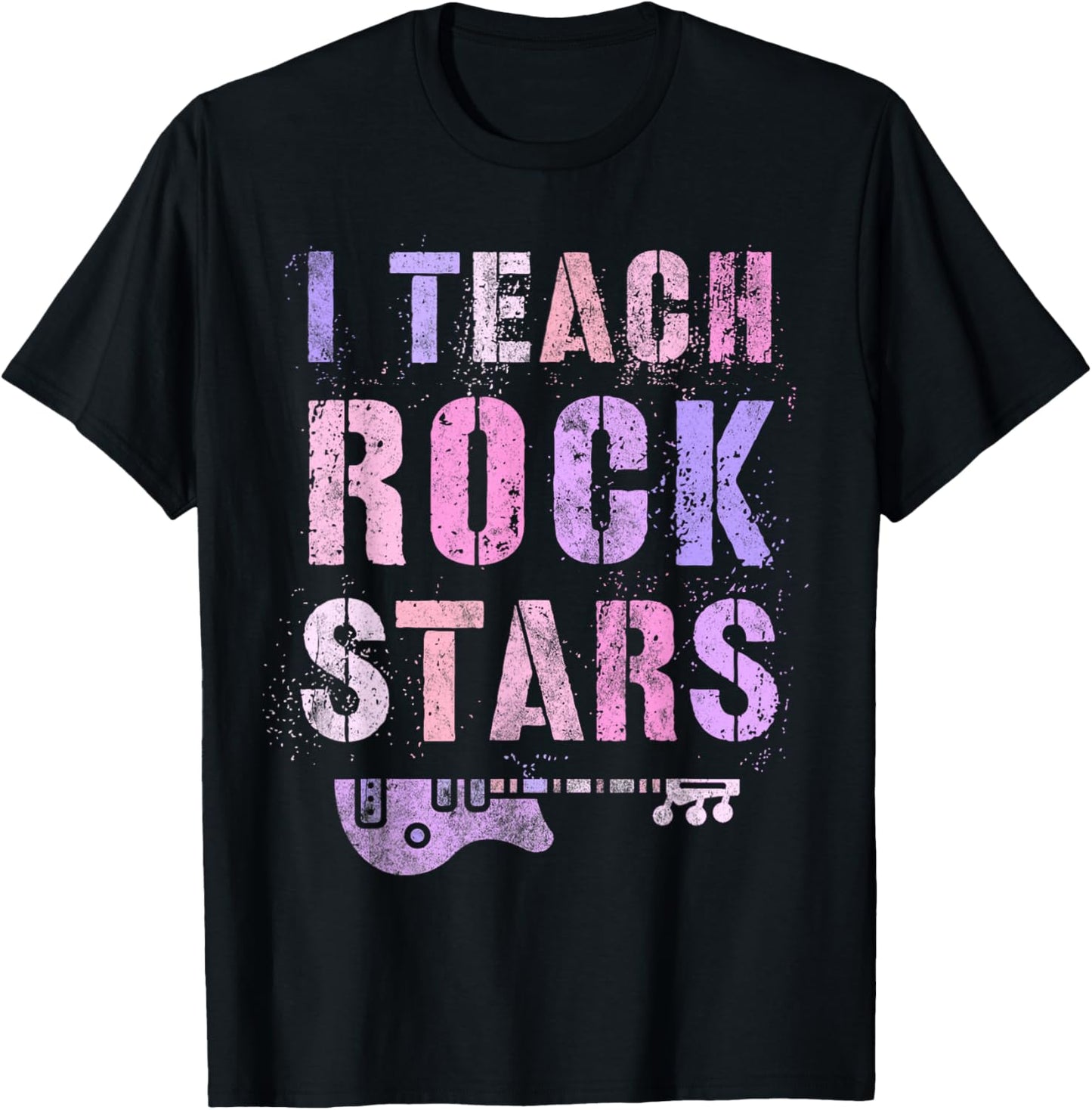 Rockin' I TEACH ROCKSTARS Educational ABCD My Music Teacher T-Shirt - T-Shirt | Black