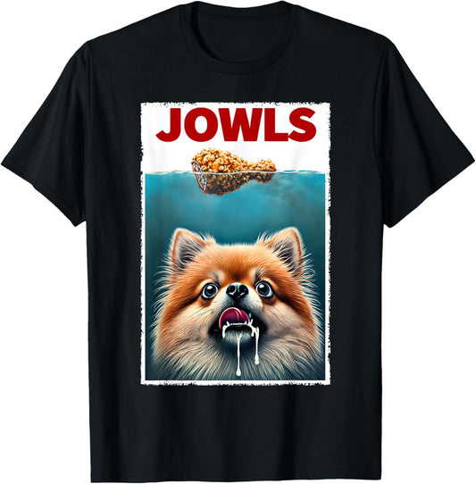 Funny Pomeranian and Fried Chicken Parody Jowls Dog Lover Women Kids T-Shirt - T-Shirt | Black