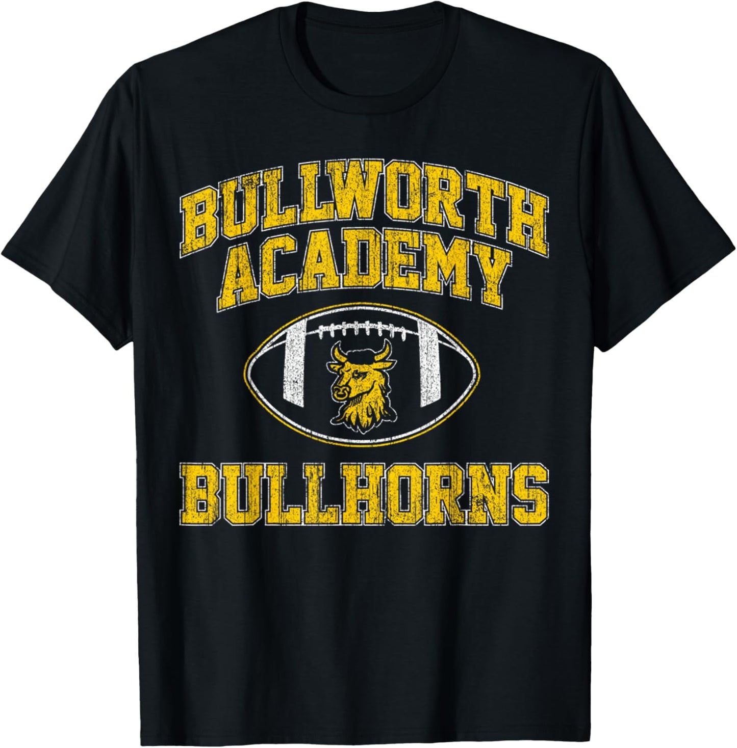 Vintage Bullworth Academy Bullhorns Football T-Shirt - T-Shirt | Black