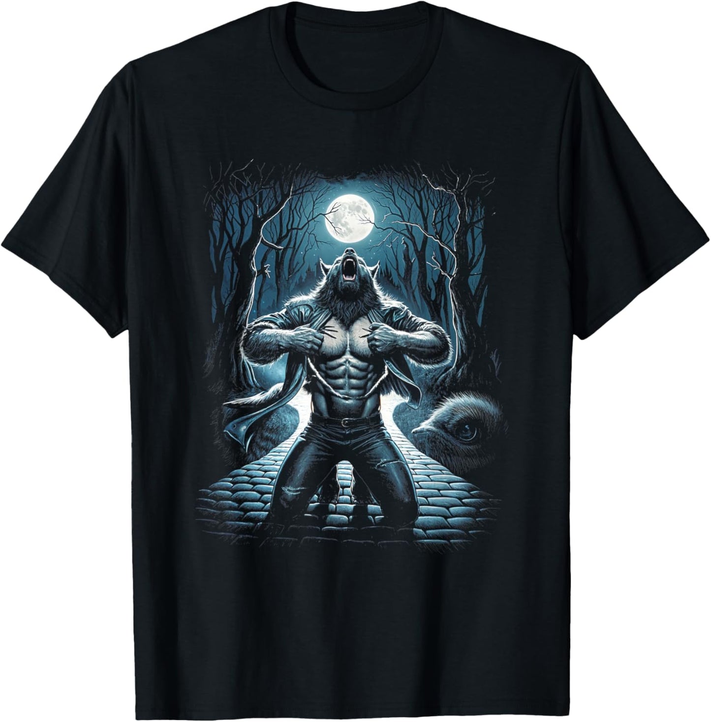 Werewolf Transformation Moon Beast Mythical Creature T-Shirt - T-Shirt | Black