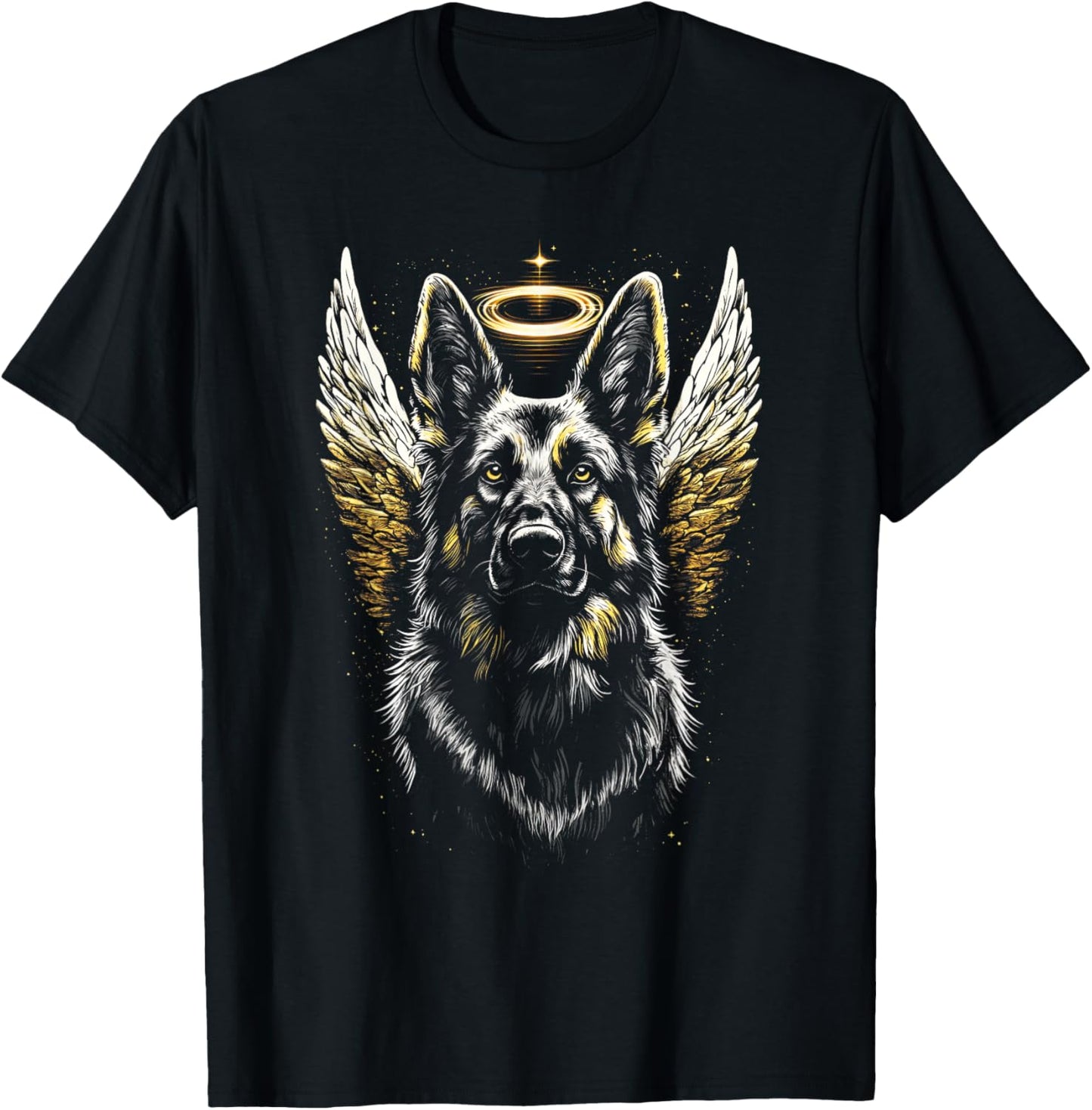German Shepherd Angel Wings German shepherd art T-Shirt - T-Shirt | Black