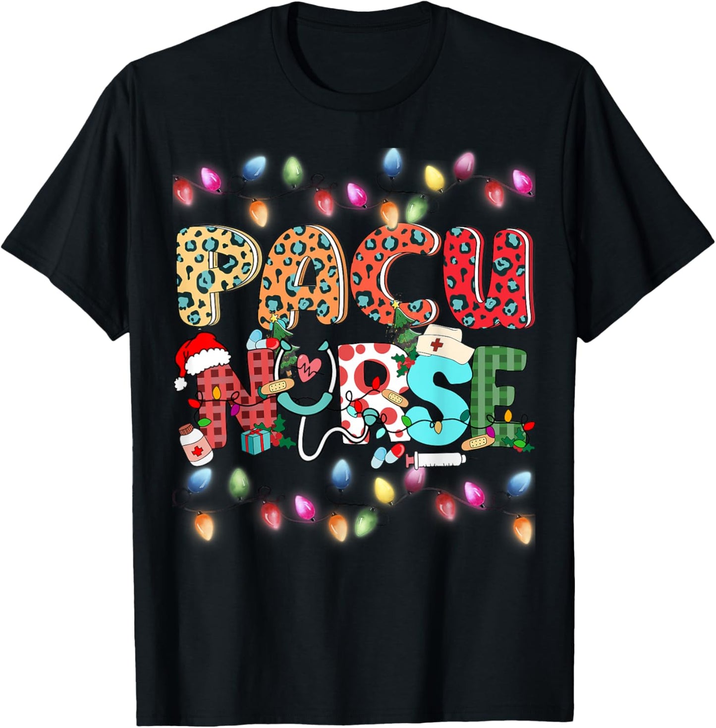 PACU Nurse Post Anesthesia Care Unit Christmas PACU Nurse T-Shirt - T-Shirt | Black