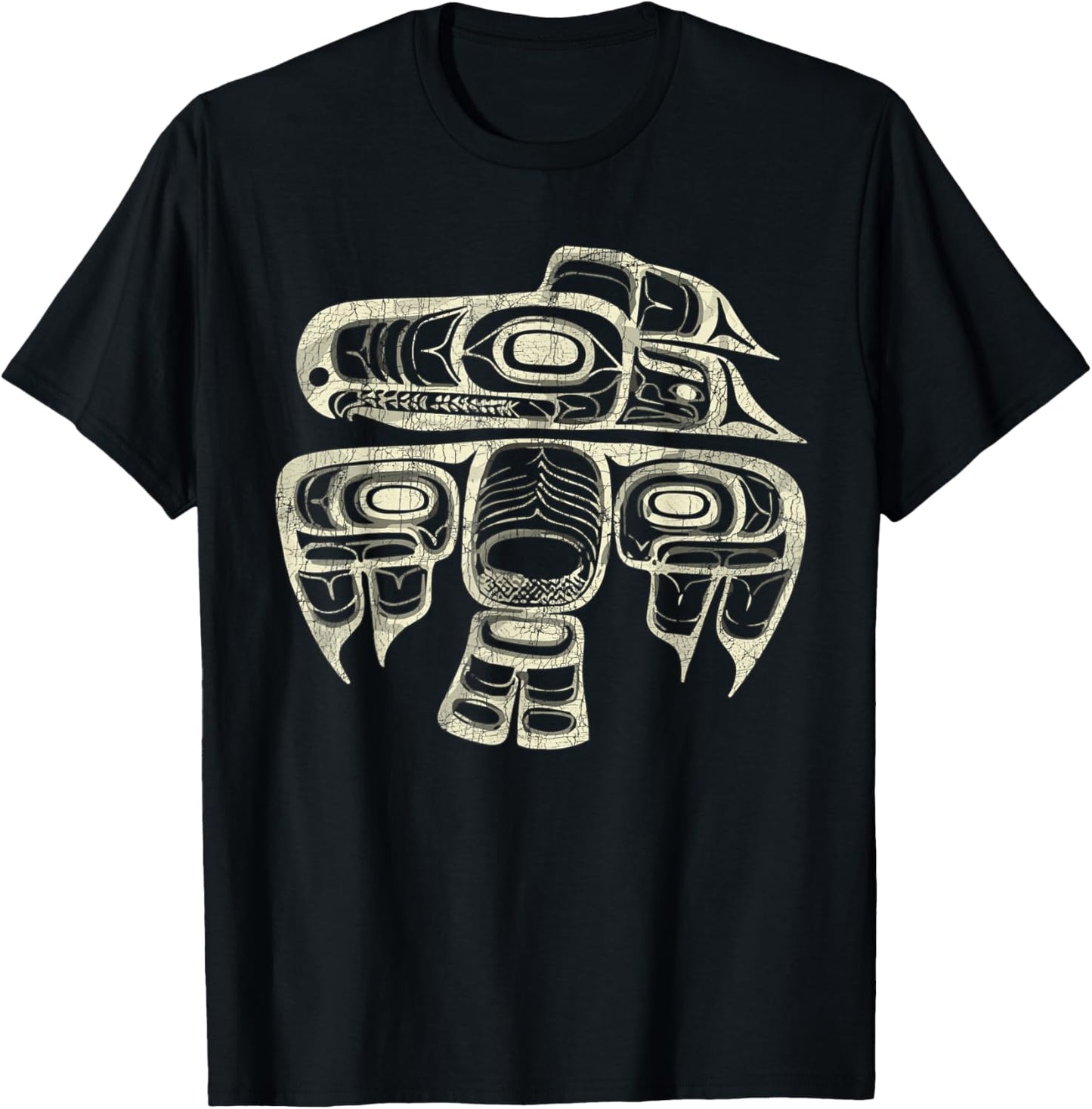 Vintage Haida Raven Native American, Raven Tlingit Men Women T-Shirt - T-Shirt | Black