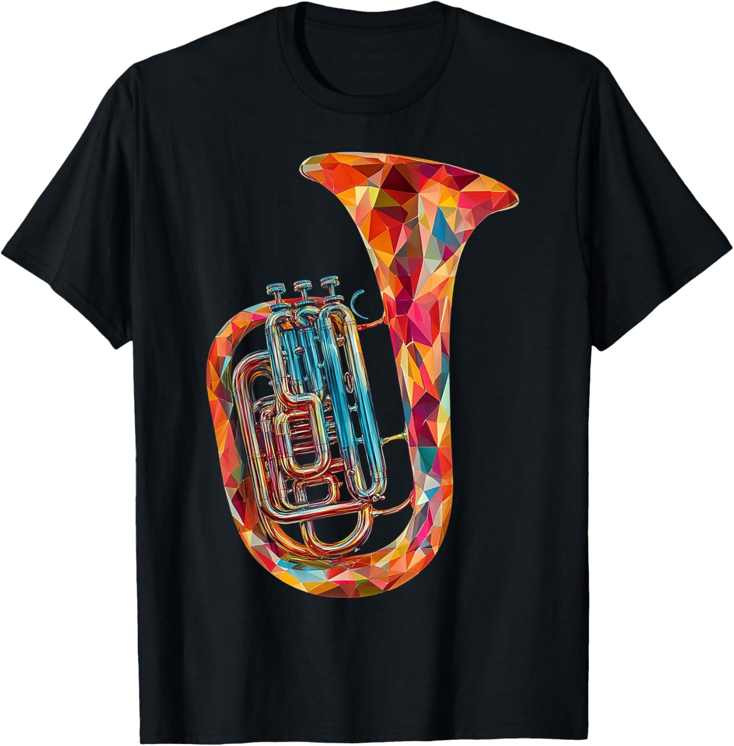 Tuba Music Instrument Motif Illustration Tuba T-Shirt - T-Shirt | Black