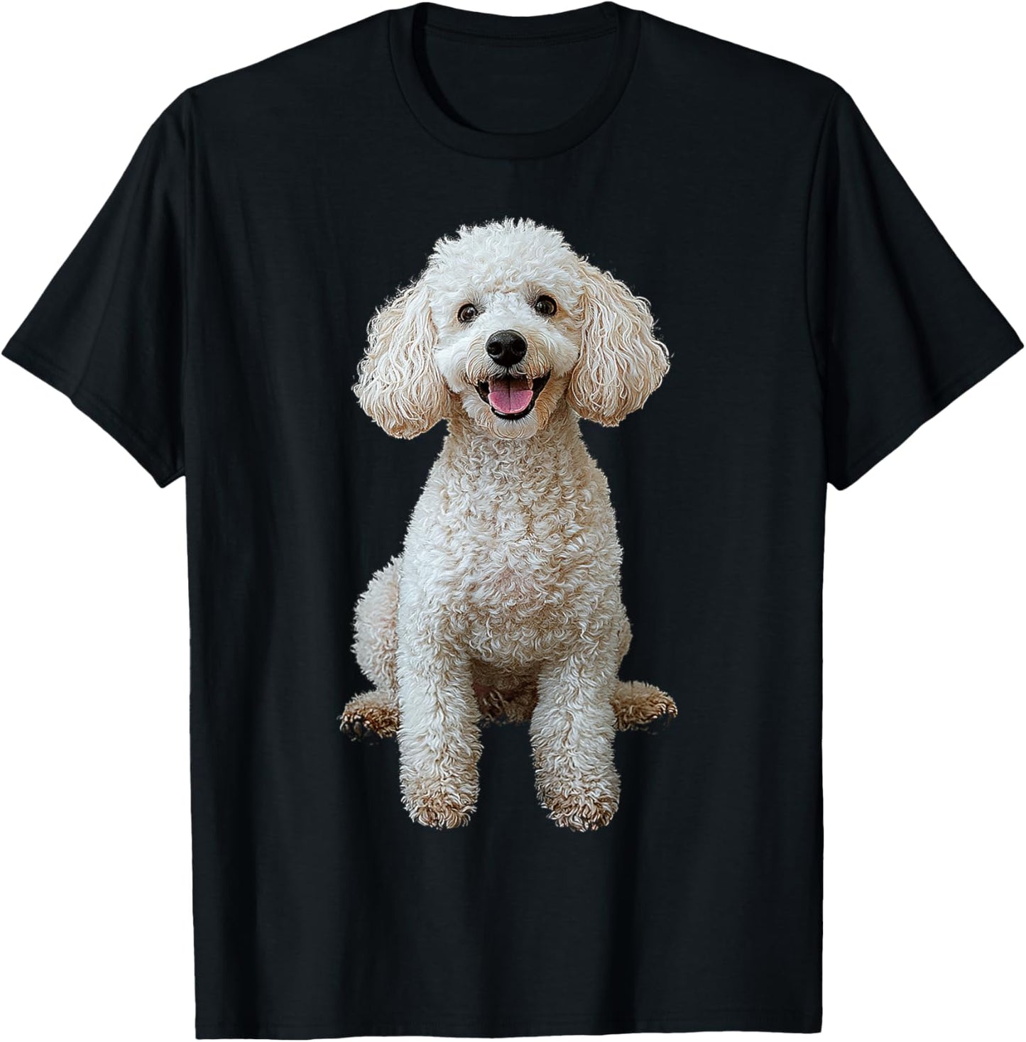 Poodle Dog Motif Pet Illustration Poodle Men Women Kids T-Shirt - T-Shirt | Black