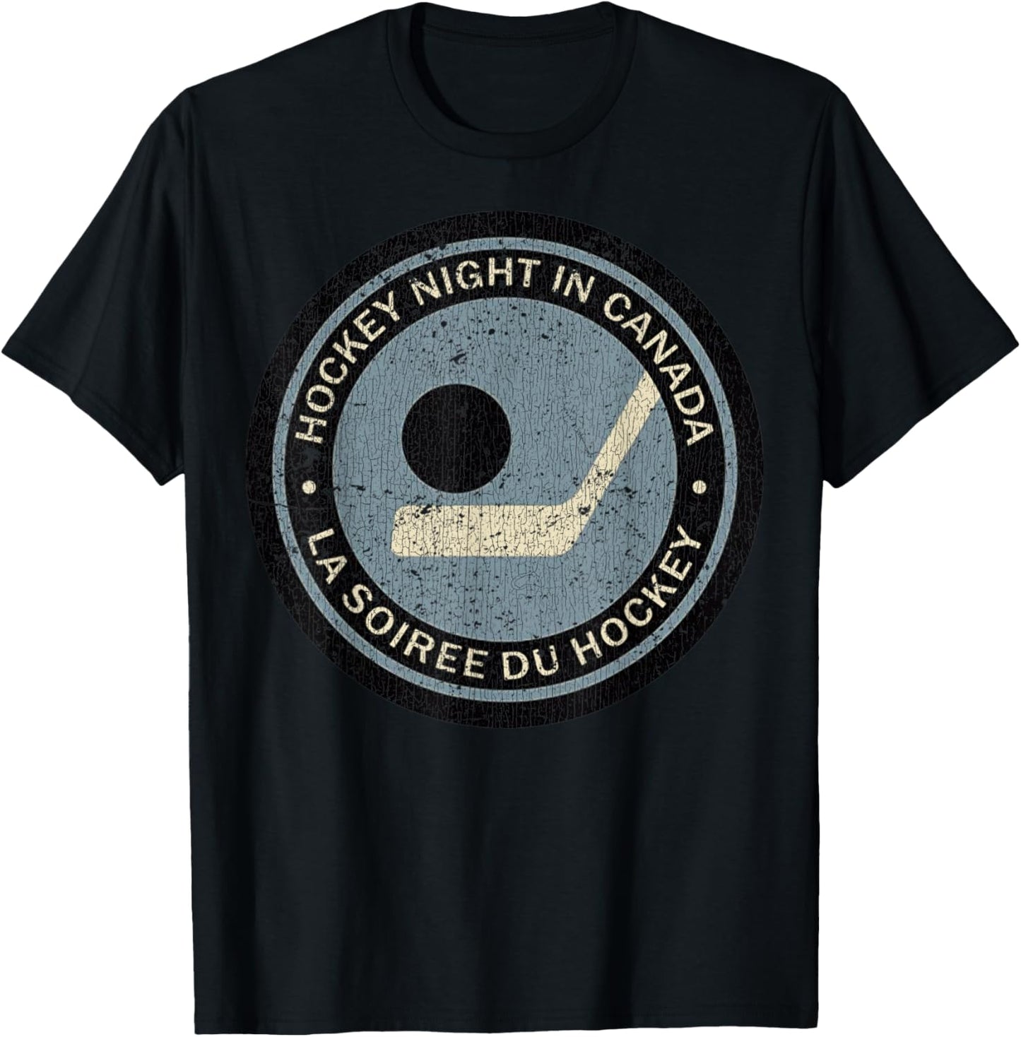 Vintage Hockey Night in Canada Hockey Player Classic Team T-Shirt - T-Shirt | Black