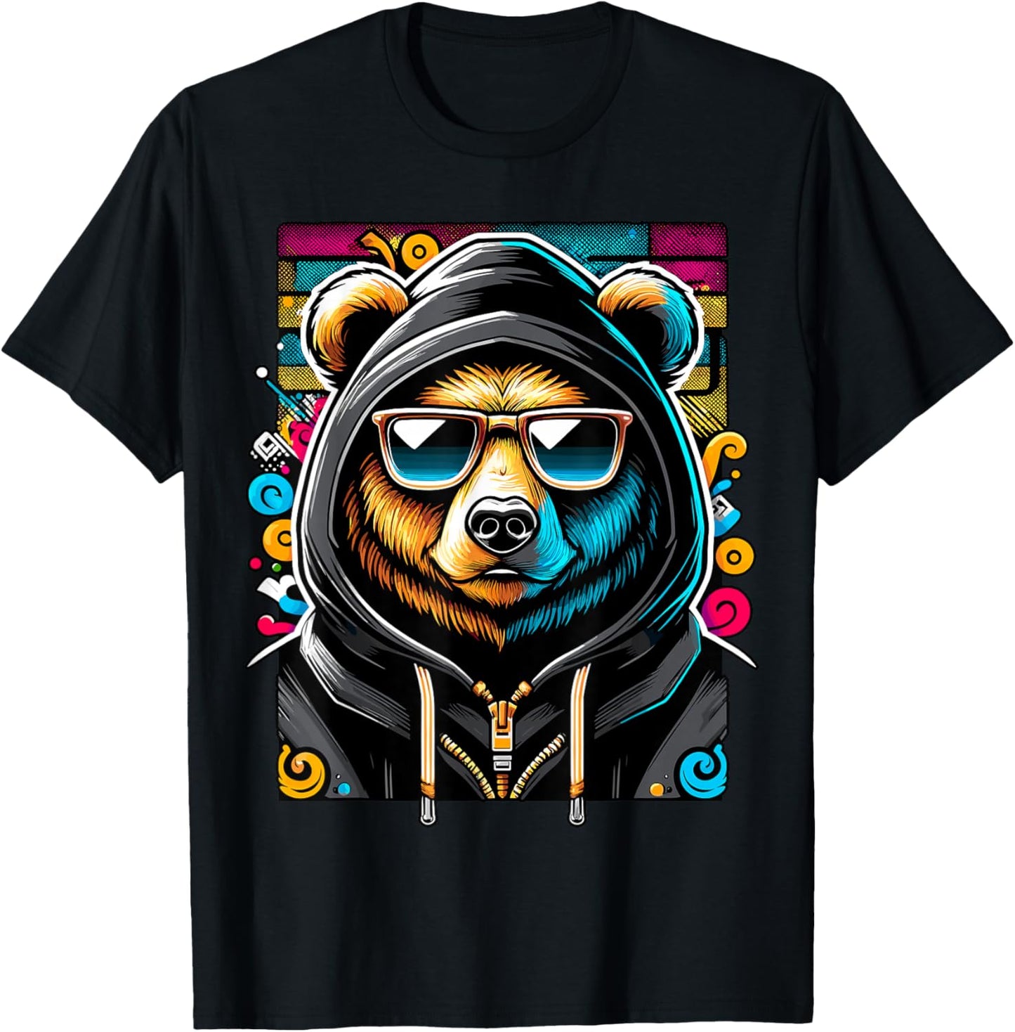Hip Hop Teddy Bear with Sunglasses Rap Music T-Shirt - T-Shirt | Black