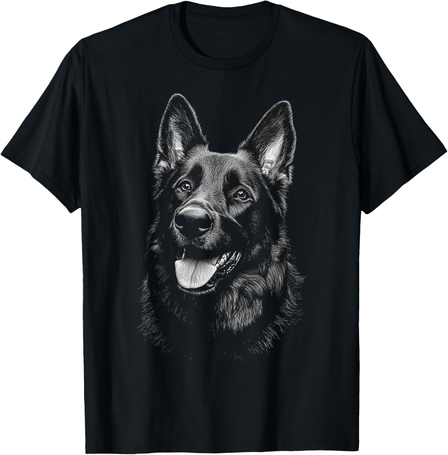 German Shepherd Dog Graphic Pet Art German Shepherd T-Shirt - T-Shirt | Black
