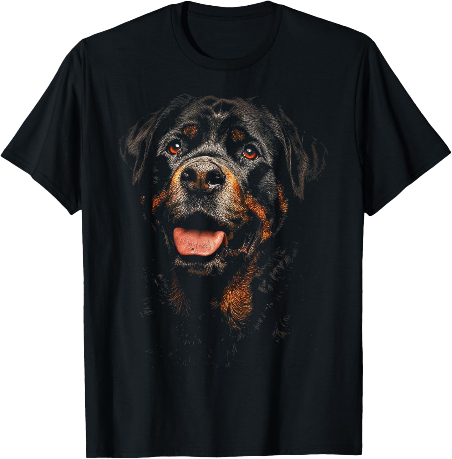 Rottweiler Dog Motif Pet Illustration Rottweiler T-Shirt - T-Shirt | Black