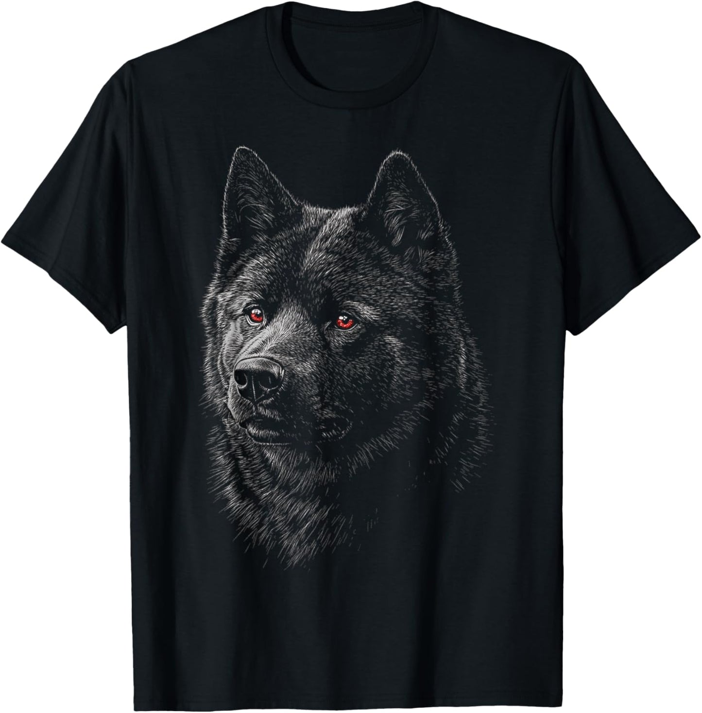 Akita Dog Graphic Pet Illustration Akita T-Shirt - T-Shirt | Black