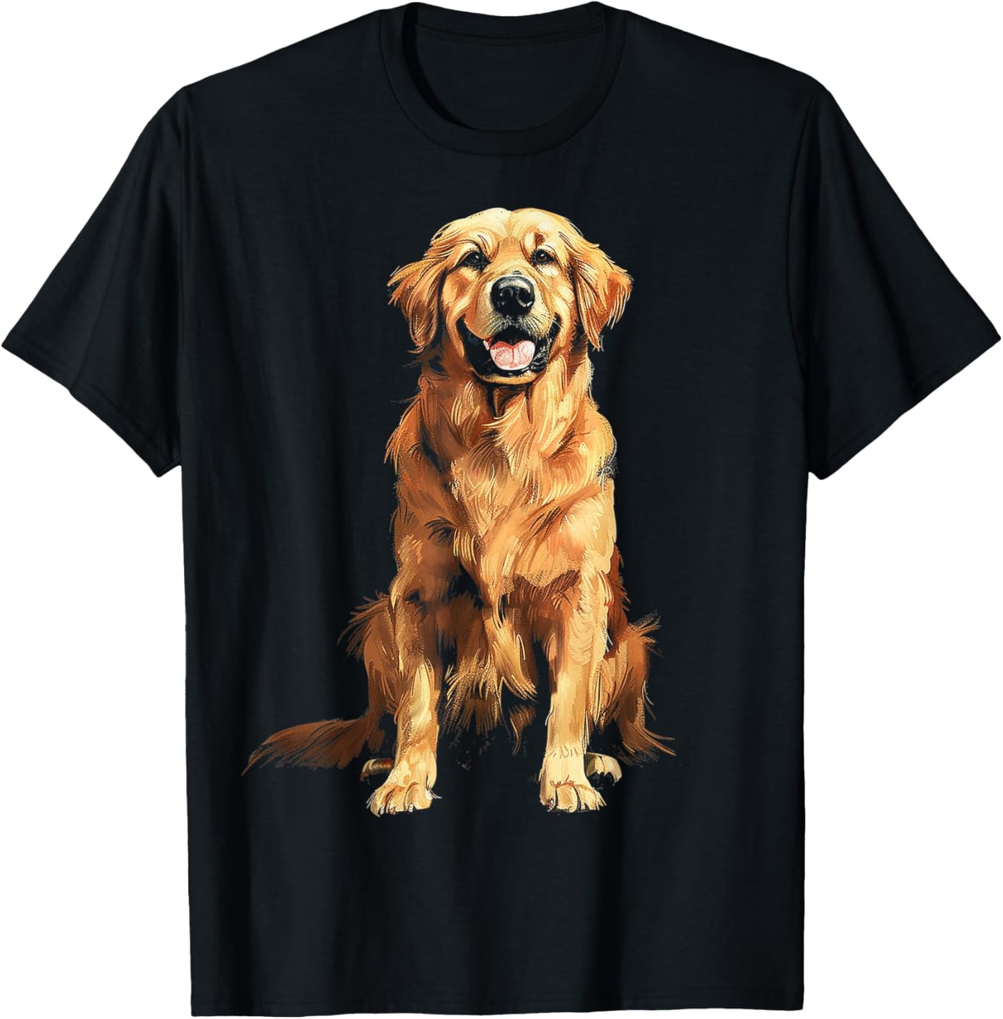 Golden Retriever Dog Motif Pet Art Golden Retriever Women Kids T-Shirt - T-Shirt | Black