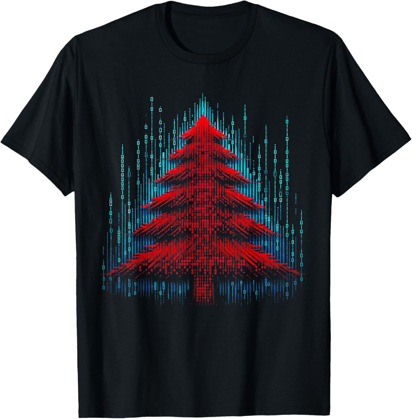 Funny Binary Christmas Tree Computer Programmer Geek for man T-Shirt - T-Shirt | Black