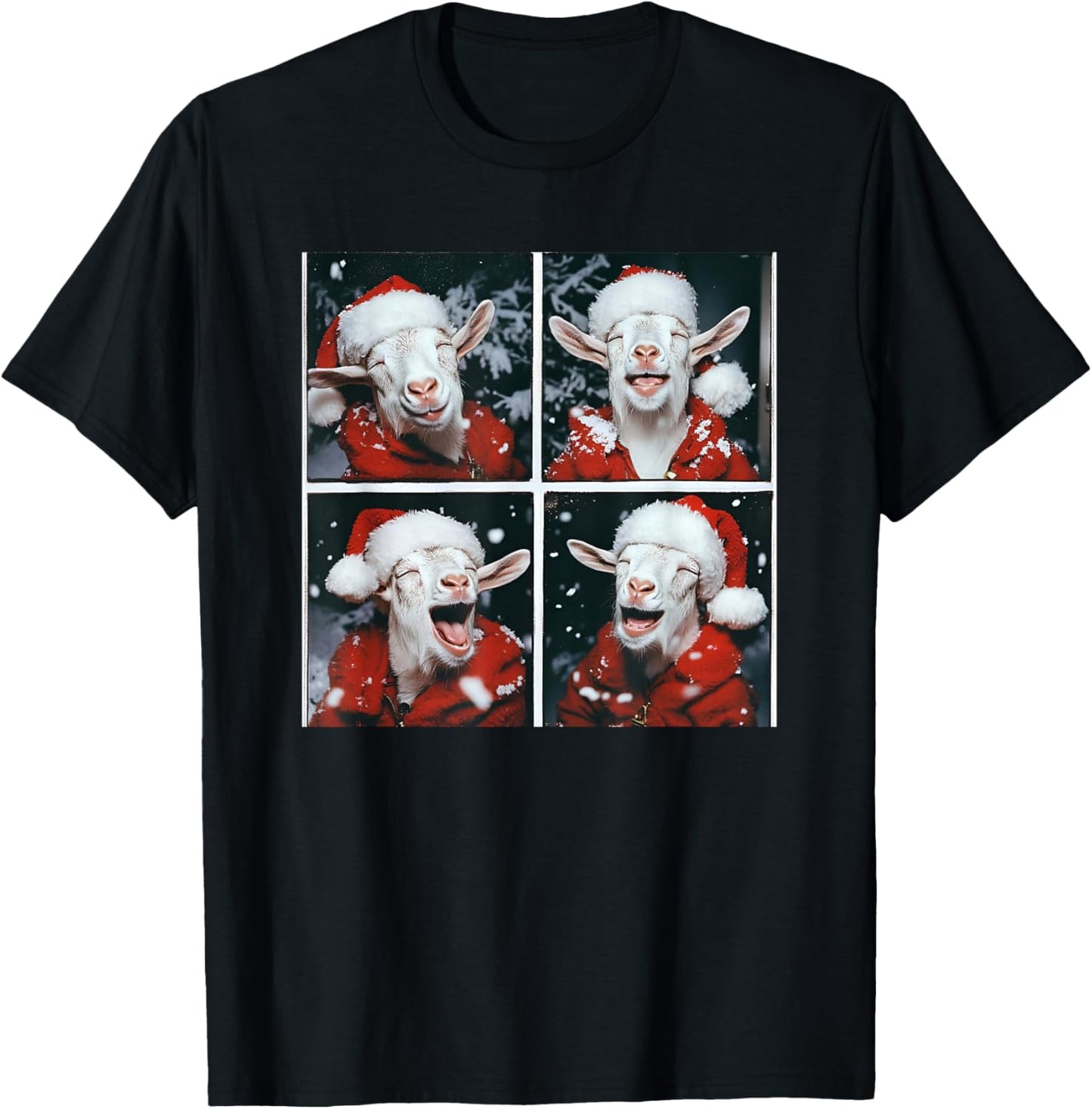 Screaming Christmas Goat Screaming T-Shirt - T-Shirt | Black