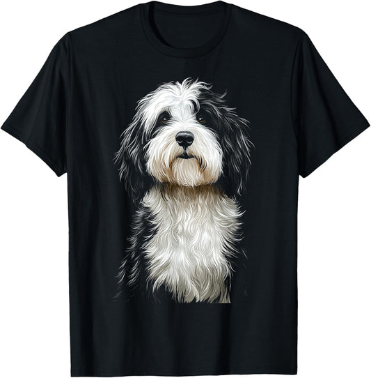 Old English Sheep Dog Motif Pet Artwork Old English Sheep Women Kids T-Shirt - T-Shirt | Black